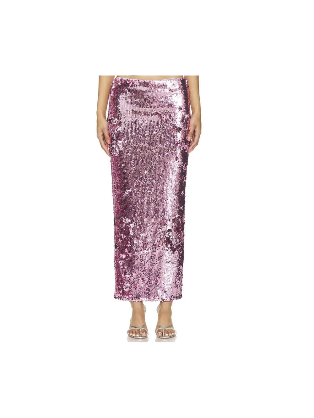 Lovers & Friends Lilium Pink Sequin Maxi Skirt Bridget Collab Size S